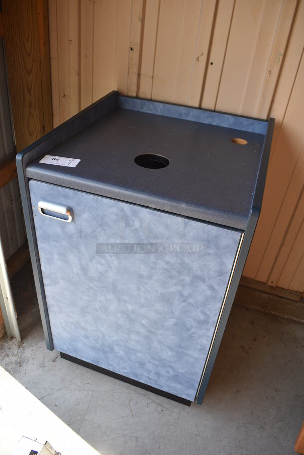 Blue Trash Can Shell w/ Door. 24.5x25x38. (HS: Garage 6) - Image 3 of 5
