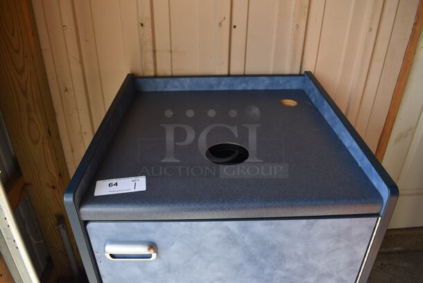 Blue Trash Can Shell w/ Door. 24.5x25x38. (HS: Garage 6) - Image 4 of 5