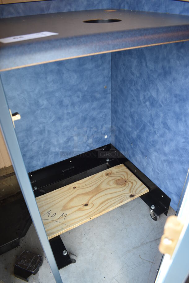 Blue Trash Can Shell w/ Door. 24.5x25x38. (HS: Garage 6) - Image 5 of 5