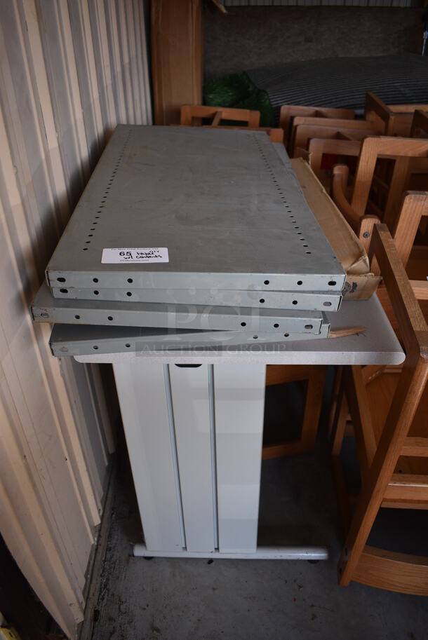 Gray Table w/ Gray Metal Pieces. Includes 36x24x30. (HS: Garage 6) - Image 1 of 4