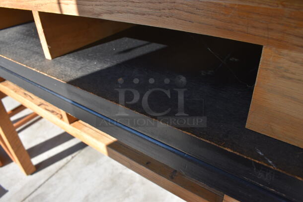 2 Wooden Tables w/ Black Countertop. 54x24x30. 2 Times Your Bid! (HS: Garage 6) - Image 4 of 4