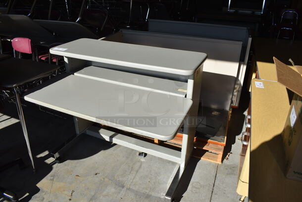 ALL ONE MONEY! Lot of 3 Various Gray Desks. Includes 48x28x36, 48x24x29. (HS: Garage 6)