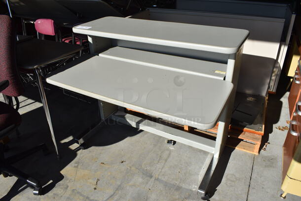 ALL ONE MONEY! Lot of 3 Various Gray Desks. Includes 48x28x36, 48x24x29. (HS: Garage 6) - Image 2 of 5