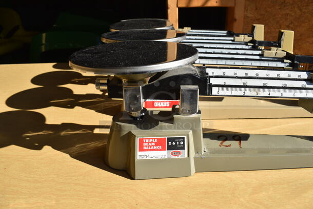4 Ohaus 2610 Gram Capacity Metal Countertop Triple Balance Beam Scales. 18x6x6.5. 4 Times Your Bid! - Image 2 of 7