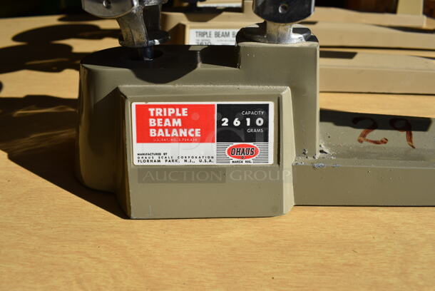 4 Ohaus 2610 Gram Capacity Metal Countertop Triple Balance Beam Scales. 18x6x6.5. 4 Times Your Bid! - Image 3 of 7