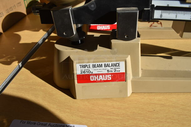 4 Ohaus 2610 Gram Capacity Metal Countertop Triple Balance Beam Scales. 18x6x6.5. 4 Times Your Bid! - Image 3 of 6