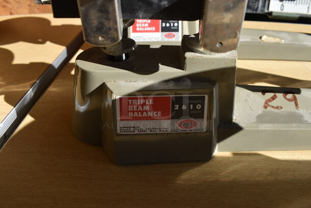 4 Ohaus 2610 Gram Capacity Metal Countertop Triple Balance Beam Scales. 18x6x6.5. 4 Times Your Bid! - Image 4 of 6