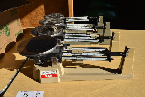 4 Ohaus 2610 Gram Capacity Metal Countertop Triple Balance Beam Scales. 18x6x6.5. 4 Times Your Bid! - Image 6 of 6