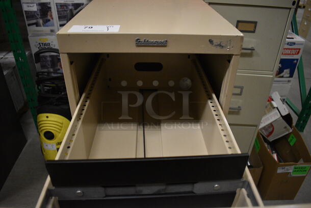 Goldencrest Tan Metal 4 Drawer Filing Cabinet. 15x28.5x52.5. (HS: Backroom) - Image 7 of 8