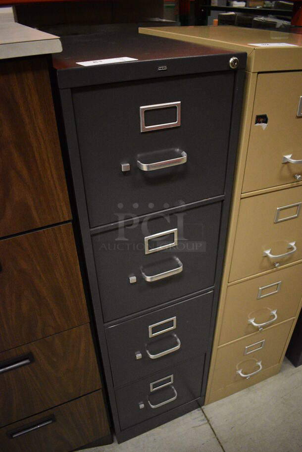 Hon Gray Metal 4 Drawer Filing Cabinet. 15x26.5x52.5. (HS: Backroom) - Image 2 of 7