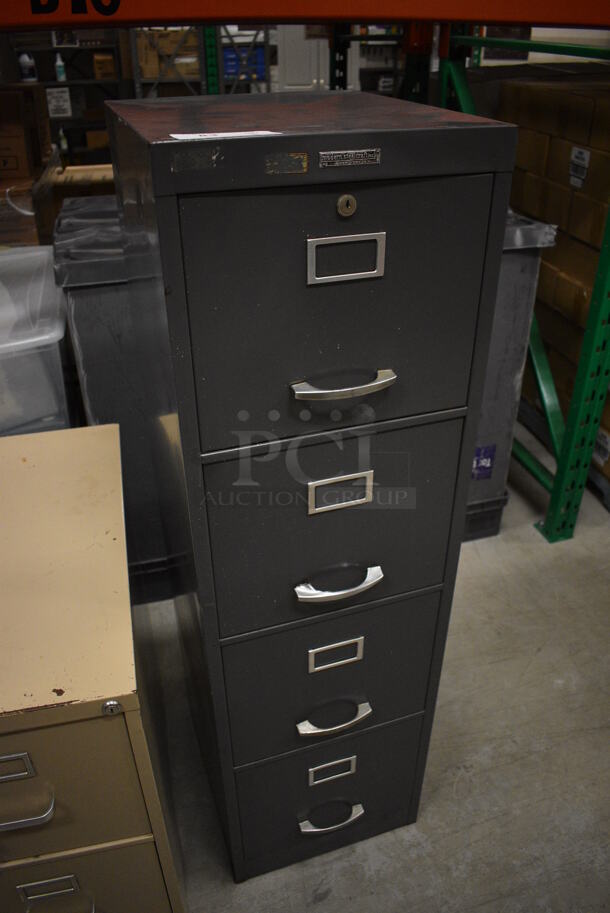 Modern Steelcraft Gray Metal 4 Drawer Filing Cabinet. 15x26.5x52.5. (HS: Backroom) - Image 3 of 8