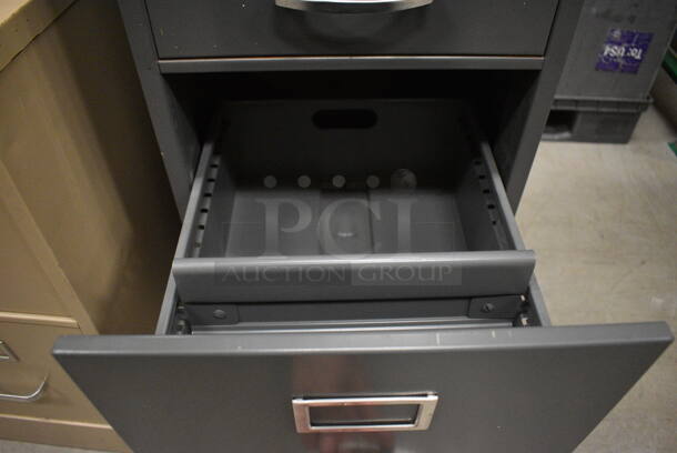 Modern Steelcraft Gray Metal 4 Drawer Filing Cabinet. 15x26.5x52.5. (HS: Backroom) - Image 5 of 8