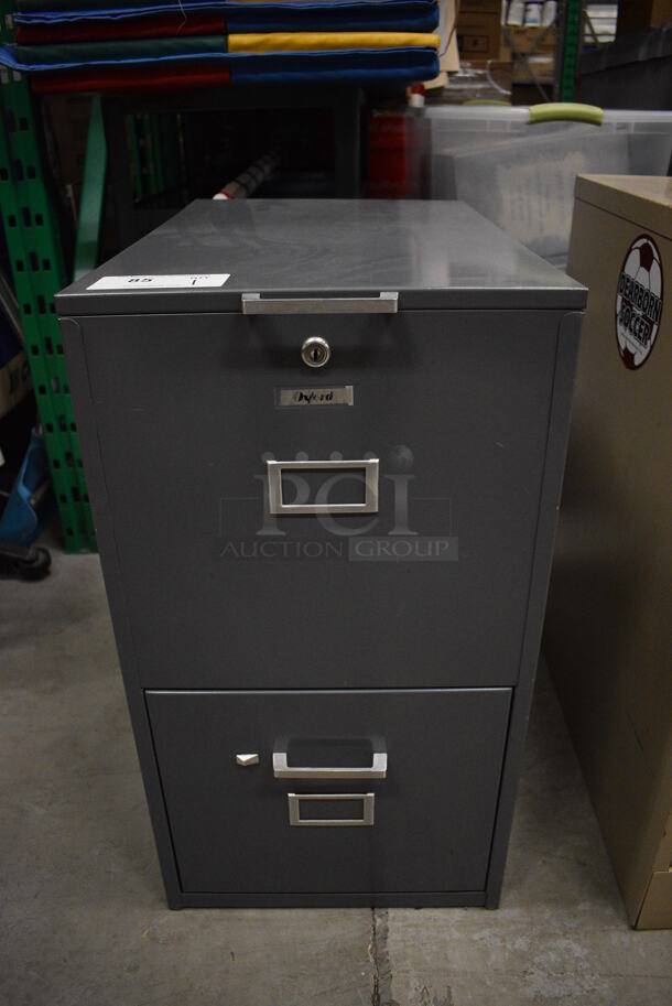 Gray Metal 2 Drawer Filing Cabinet. 15.5x24.5x28. (HS: Backroom) - Image 1 of 6
