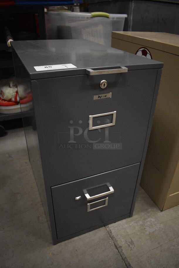 Gray Metal 2 Drawer Filing Cabinet. 15.5x24.5x28. (HS: Backroom) - Image 3 of 6