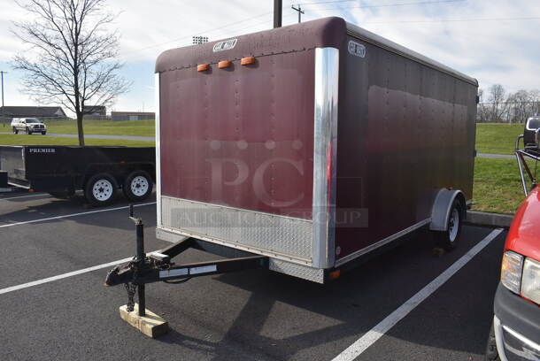Car Mate Enclosed Trailer w/ Bottom Hinge Back Door / Ramp and Side Door. VIN 5A3C714S94L006840. Unit Is Not Licensed or Inspected; It Has Been Used as Storage for the Past Five Years. Title In Hand. 7'x14'x8'. See Lot 4 For Additional Pictures - Image 1 of 12