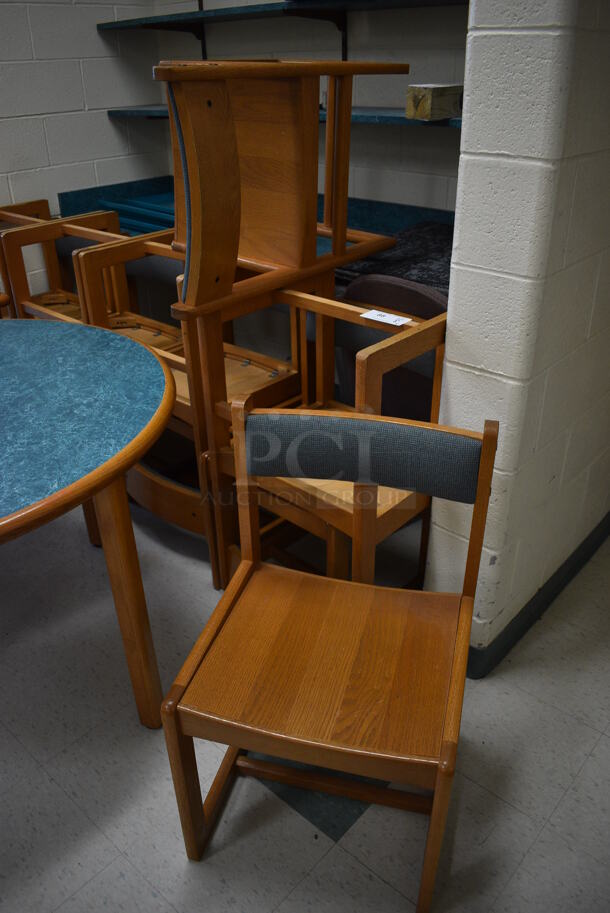 8 Wooden Library Chairs. 18.5x18x32.5. 8 Times Your Bid! (MS: 115 Classroom) - Image 6 of 6