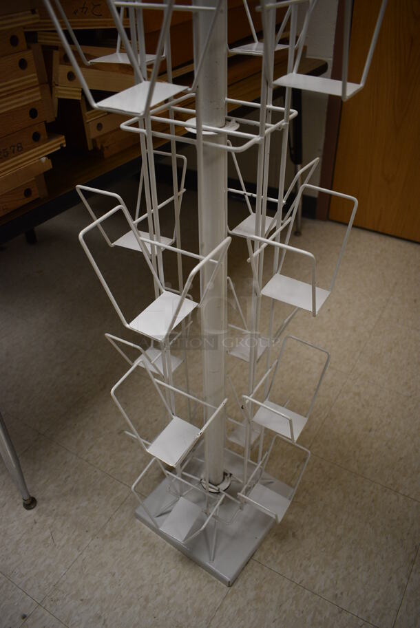 White Metal Brochure Rack. 13.5x13.5x51. (MS: Downstairs 005) - Image 4 of 4