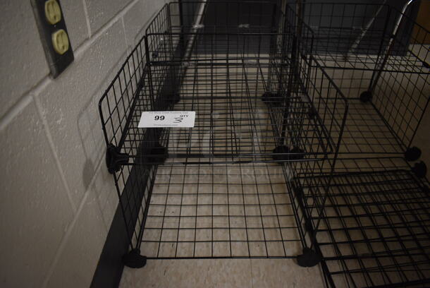 ALL ONE MONEY! Lot of 3 Black Metal Wire Racks. 14.5x14.5x14.5. (MS: Downstairs 005) - Image 2 of 5
