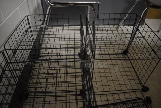 ALL ONE MONEY! Lot of 3 Black Metal Wire Racks. 14.5x14.5x14.5. (MS: Downstairs 005) - Image 3 of 5