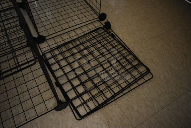 ALL ONE MONEY! Lot of 3 Black Metal Wire Racks. 14.5x14.5x14.5. (MS: Downstairs 005) - Image 4 of 5