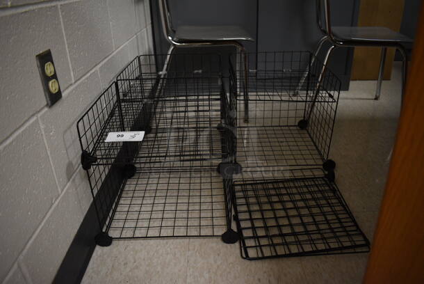 ALL ONE MONEY! Lot of 3 Black Metal Wire Racks. 14.5x14.5x14.5. (MS: Downstairs 005) - Image 5 of 5