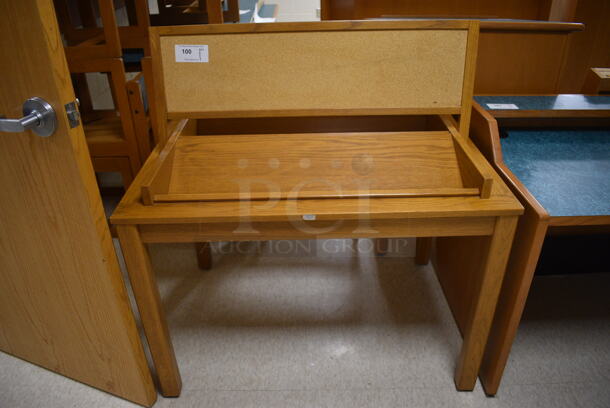 Wooden Table. 42x30x44.5. (MS: Downstairs 005)