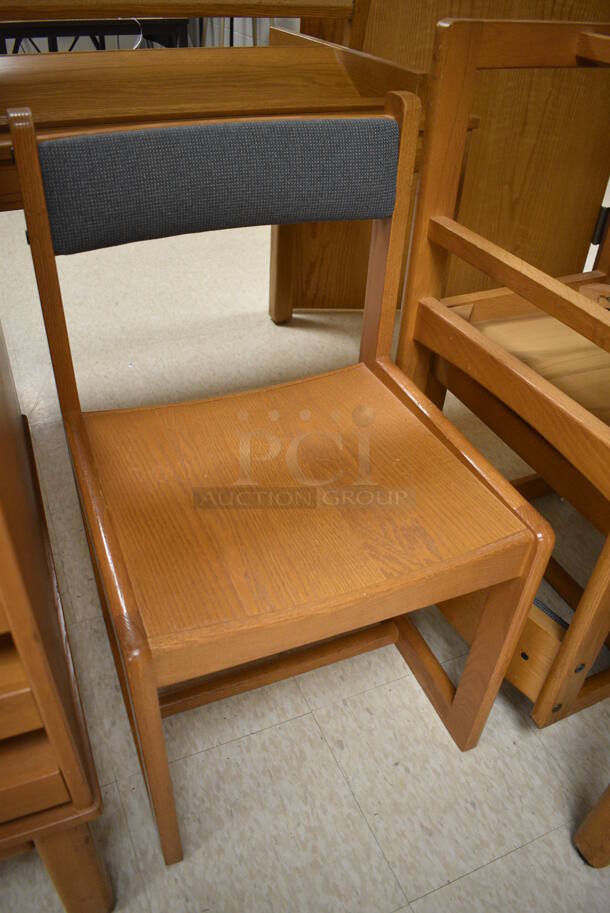 12 Wooden Chairs. 18.5x18x32. 12 Times Your Bid! (MS: Downstairs 005) - Image 2 of 6