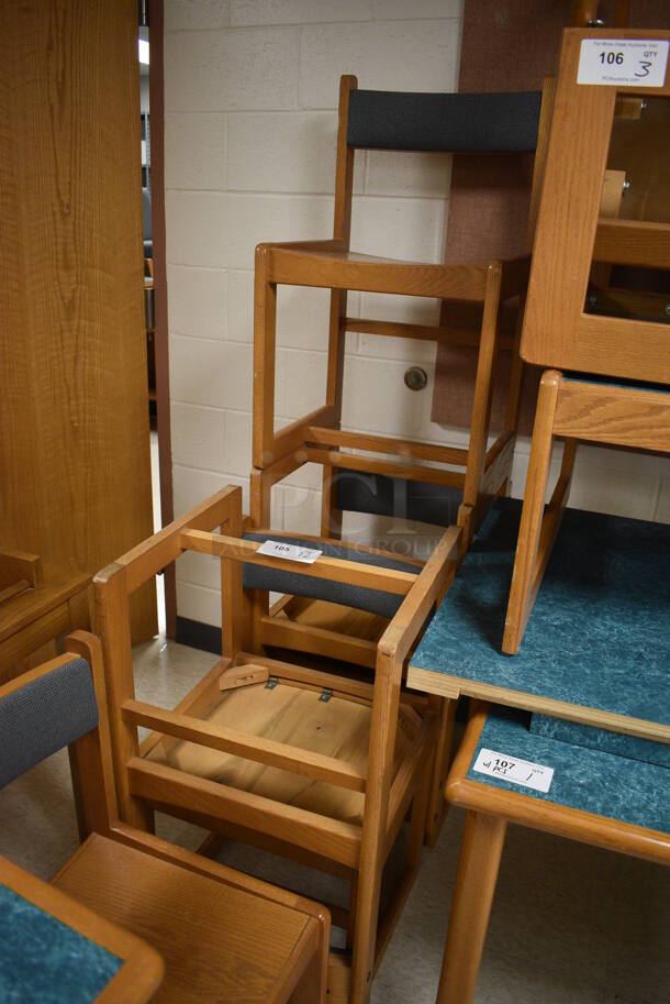 12 Wooden Chairs. 18.5x18x32. 12 Times Your Bid! (MS: Downstairs 005) - Image 5 of 6