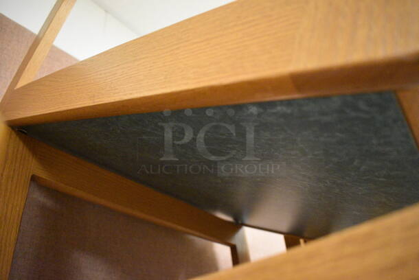 3 Wooden Tables w/ Blue Tabletops. 29.5x30x17. 3 Times Your Bid! (MS: Downstairs 005) - Image 4 of 4