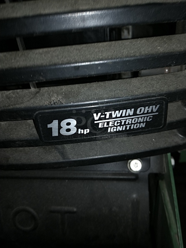 John Deere JD GX 325 M0G325B110106 Metal Commercial 18 HP V Twin Riding Lawn Mower. Hours Read 1218. BUYER MUST REMOVE. (High School Garage 5) - Image 2 of 6