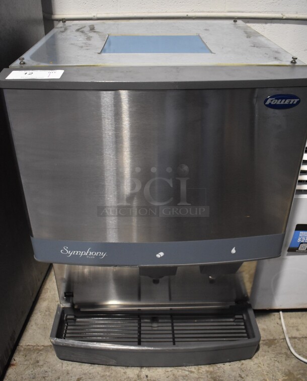2017 Follett Symphony Plus 110CM Stainless Steel Commercial Water and Ice Dispenser. 115 Volts, 1 Phase. 25x28.5x35
