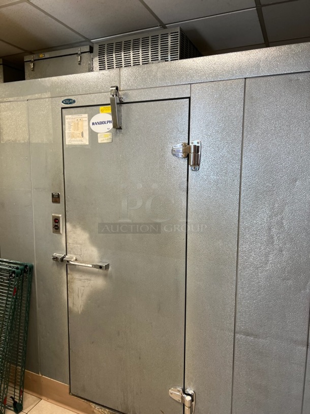 Norlake 6'x5'x6' SELF CONTAINED Walk In Freezer Box w/ Floor, Copeland CP2M-7A Compressor and Norlake Condenser. 115-230 Volts, 1 Phase. Picture of the Unit Before Removal Is Included In the Listing - Image 1 of 8