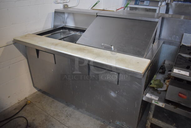 2017 True TSSU-60-24M-B-ST-HC Stainless Steel Commercial Prep Table on Commercial Casters. Missing Lid. 115 Volts, 1 Phase. 60x34x48. Tested and Working!