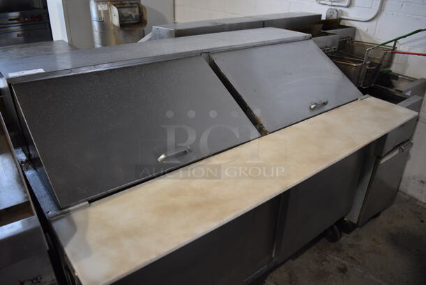 Beverage Air SP60-24M Stainless Steel Commercial Sandwich Salad Prep Table Bain Marie Mega Top on Commercial Casters. 115 Volts, 1 Phase. 60x37x47. Tested and Powers On But Does Not Get Cold - Image 3 of 8