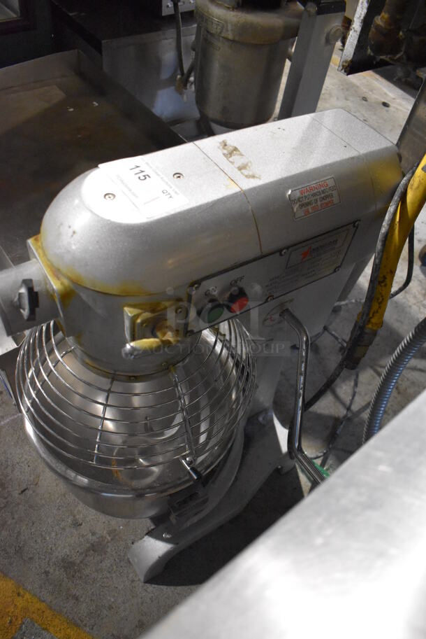 2010 Omcan SP200A Metal Commercial 20 Quart Planetary Dough Mixer w/ Stainless Steel Mixing Bowl, Bowl Guard and Dough Hook Attachment. 115 Volts, 1 Phase. 15x22x31. Tested and Does Not Power On - Image 3 of 6