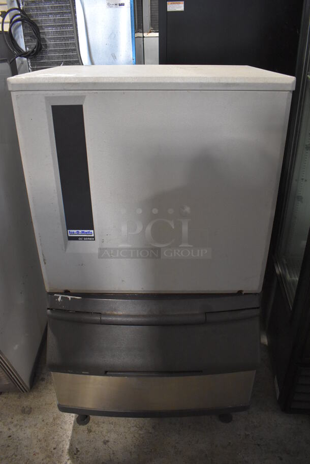 Ice O Matic GC75GA2 Metal Commercial Ice Head on Commercial Ice Bin. 208-230 Volts, 1 Phase. 31x30x54