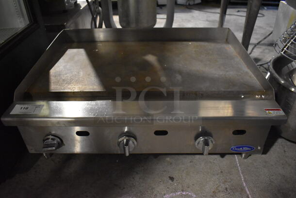 Cook Rite Stainless Steel Commercial Countertop Natural Gas Powered Flat Top Griddle. 36x30x16 - Image 1 of 5