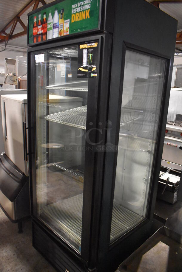 2013 True GEM-26 ENERGY STAR Metal Commercial Single Door Reach In Cooler Merchandiser w/ Poly Coated Racks. 115 Volts, 1 Phase. 30x30x79. Tested and Working! - Image 3 of 5