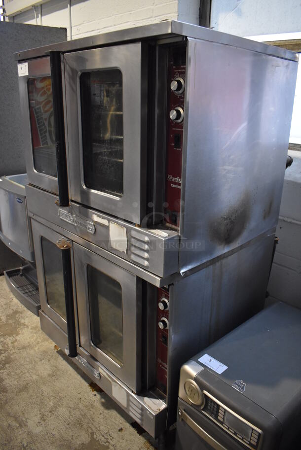 2 Southbend SilverStar Stainless Steel Commercial Natural Gas Powered Full Size Convection Oven w/ View Through Doors, Metal Oven Racks and Thermostatic Controls on Commercial Casters. 38x30x64. 2 Times Your Bid! - Image 3 of 7