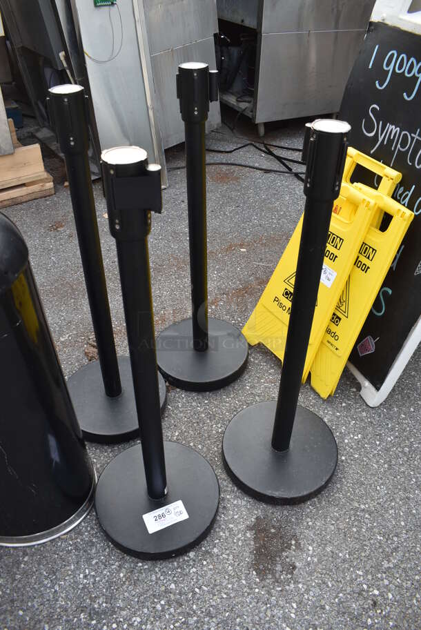 4 Update Black Metal Stanchions. 12x12x37. 4 Times Your Bid! - Image 3 of 4