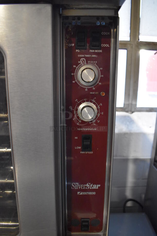 2 Southbend SilverStar Stainless Steel Commercial Natural Gas Powered Full Size Convection Oven w/ View Through Doors, Metal Oven Racks and Thermostatic Controls on Commercial Casters. 38x30x64. 2 Times Your Bid! - Image 4 of 7