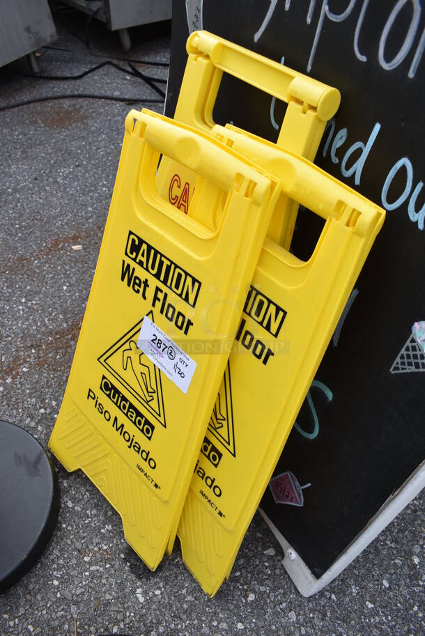 3 Various Yellow Poly Wet Floor Caution Signs. Includes 12x1x35. 3 Times Your Bid! - Image 2 of 3