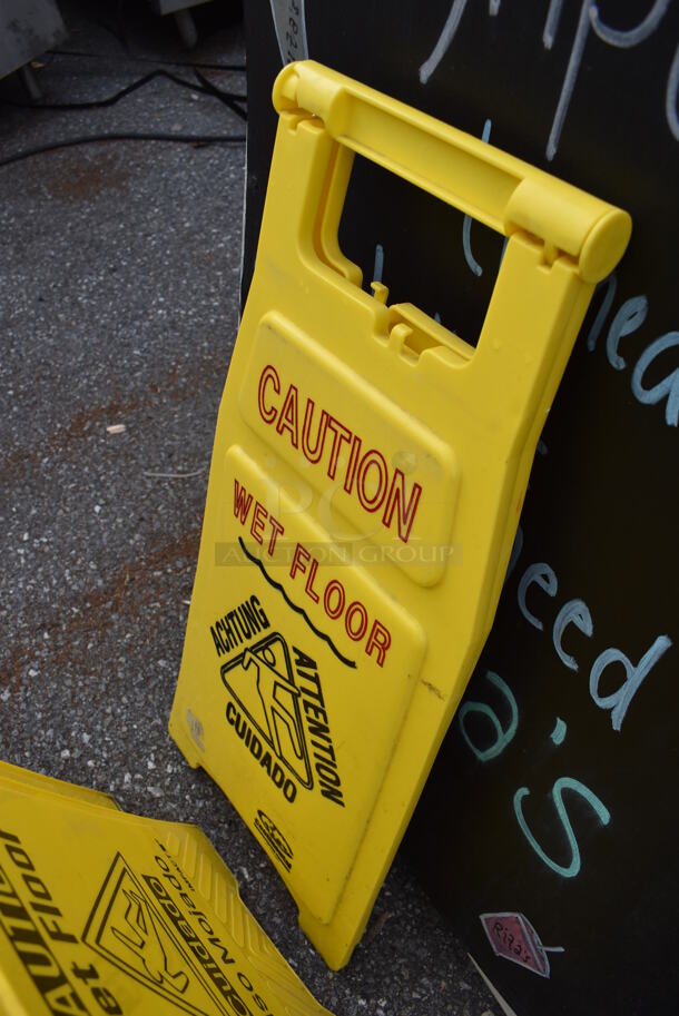 3 Various Yellow Poly Wet Floor Caution Signs. Includes 12x1x35. 3 Times Your Bid! - Image 3 of 3