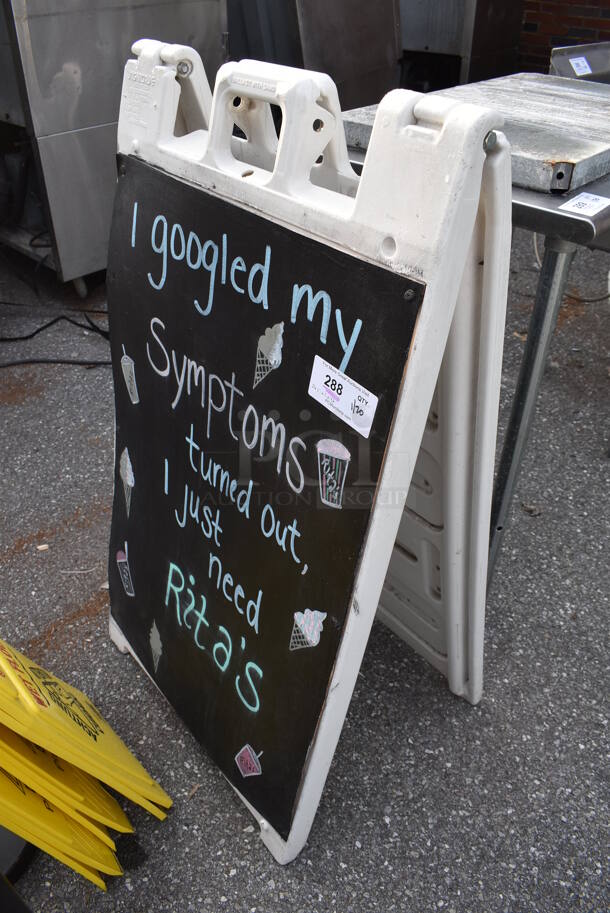White Poly A Frame Sidewalk Sign. 24.5x2x46 - Image 1 of 3
