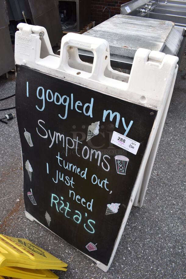 White Poly A Frame Sidewalk Sign. 24.5x2x46 - Image 2 of 3