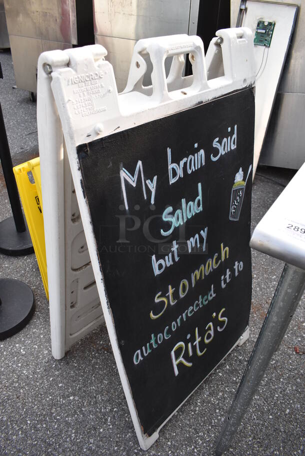 White Poly A Frame Sidewalk Sign. 24.5x2x46 - Image 3 of 3