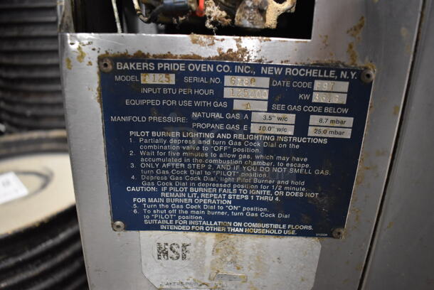 2 Bakers Pride D125 Stainless Steel Commercial Natural Gas Powered Single Deck Pizza Oven w/ Cooking Stones on Metal Legs. 125,000 BTU. 65.5x43x70. 2 Times Your Bid! - Image 8 of 10