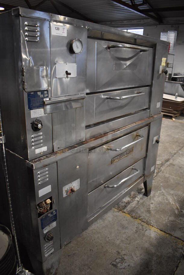 2 Bakers Pride D125 Stainless Steel Commercial Natural Gas Powered Single Deck Pizza Oven w/ Cooking Stones on Metal Legs. 125,000 BTU. 65.5x43x70. 2 Times Your Bid! - Image 9 of 10