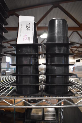 ALL ONE MONEY! Lot of 12 Cambro Black Poly 1/9 Size Drop In Bins. 1/9x4