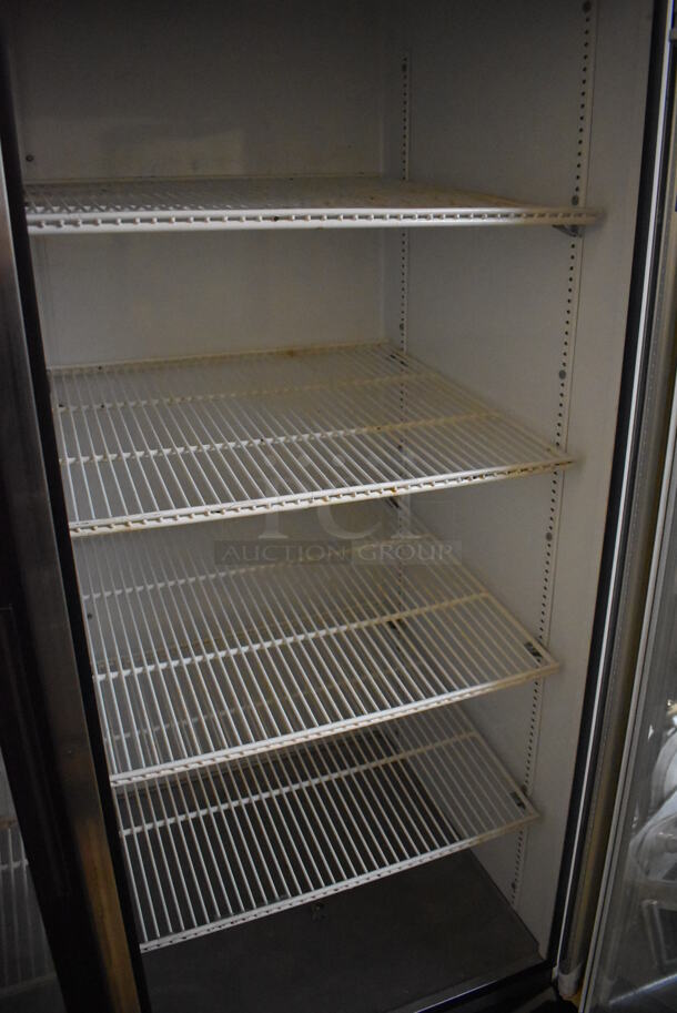 True GDM-49 Metal Commercial 2 Door Reach In Cooler Merchandiser w/ Poly Coated Racks. 115 Volts, 1 Phase. 54x30x79. Tested and Powers On But Does Not Get Cold - Image 4 of 5